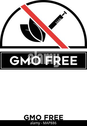 gmo free icon on white background, in black, vector icon illustration Stock Vector