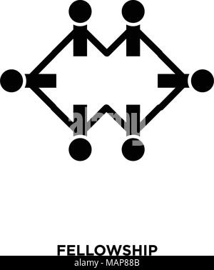fellowship icon on white background, in black, vector icon illustration Stock Vector