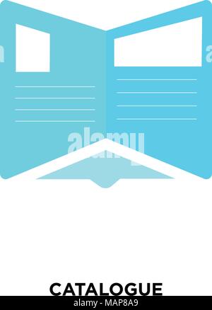 catalogue icon on white background, in blue, vector icon illustration Stock Vector