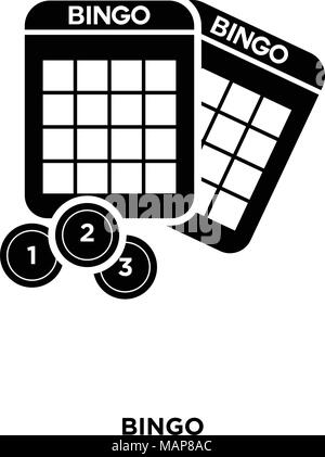 bingo icon on white background, in black, vector icon illustration Stock Vector