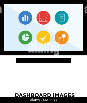 dashboard image icon on white background, colorful, vector icon illustration Stock Vector
