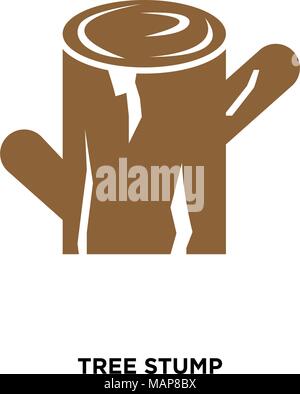 tree stump icon on white background, in brown, vector icon illustration Stock Vector