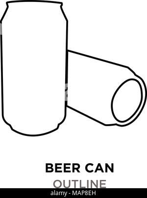 beer can outline on white background Stock Vector