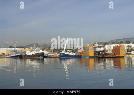 Naval dock yard La Seyne sur Mer Stock Photo