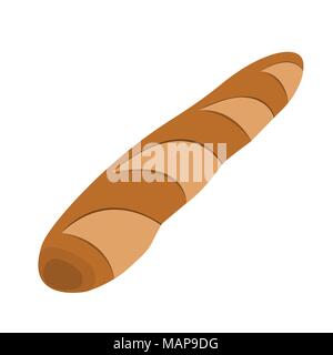 Baguette icon. BBQ and Picnic label on white Background.  Cartoon style. Vector Illustration. Stock Vector