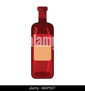 Wine icon. BBQ and Picnic label on white Background.  Cartoon style. Vector Illustration. Stock Vector