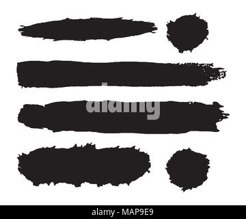 Set of Hand Painted Brush Strokes. Watercolor Brush Strokes. Vector illustration. Stock Vector
