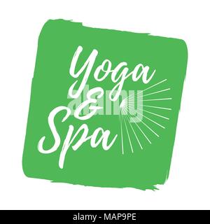 Yoga and Spa label. Eco style and Wellness Life. Healthy Lifestyle badges. Vector illustration icon. Stock Vector