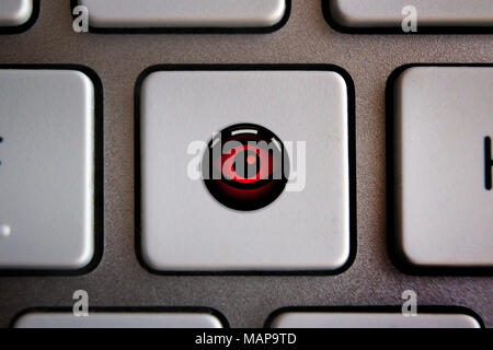Image of eye icon on computer keyboard button Stock Photo