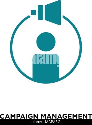 campaign management icon isolated on white background for your web, mobile and app design Stock Vector