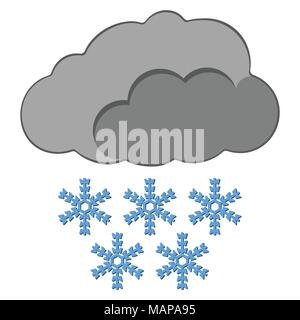Show with Cloud Icon. Weather label for Web on white background. Cartoon Vector Illustration. Stock Vector