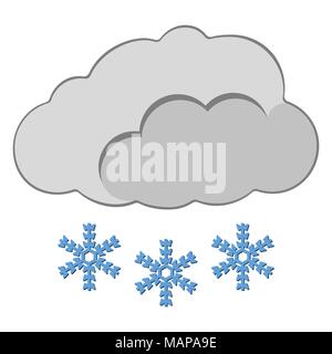 Show with Cloud Icon. Weather label for Web on white background. Cartoon Vector Illustration. Stock Vector