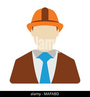 Engineer Icon. Energy label for Web on white background. Flat Vector Illustration. Stock Vector