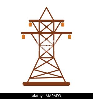 Electric tower Icon. Energy label for Web on white background. Flat Vector Illustration. Stock Vector
