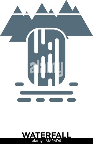 waterfall icon isolated on white background for your web, mobile and app design Stock Vector