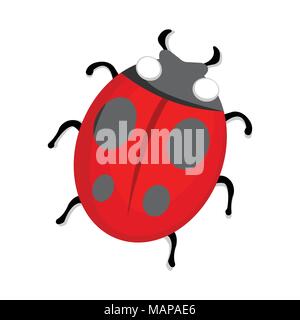 Ladybug Icon. Love and Gifts for Web on white background. Flat Vector Illustration. Stock Vector