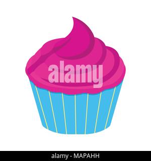 Cupcake icon. Fantasy World of the Unicorn. Cartoon style. Vector Illustration. Stock Vector