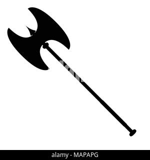 Axe icon. Label of fantasy and medieval weapon. Simple style. Vector illustration logo. Stock Vector