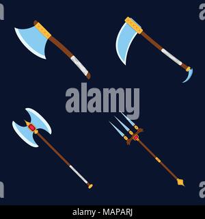 medieval weapon set cartoon vector illustration Stock Vector Image ...