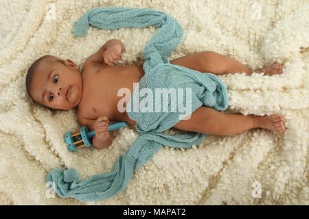 10 week old ethnic baby boy Stock Photo