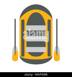 Raft icon. Tourism equipment. River boat trip web elements. Vector illustration. Stock Vector