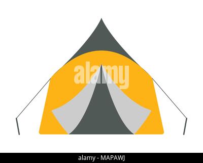Tent icon. Tourism equipment. River boat trip web elements. Vector illustration. Stock Vector