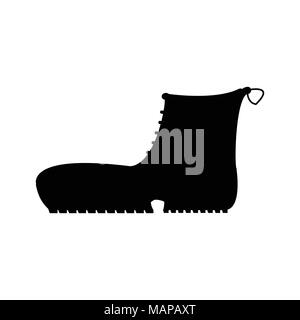 Boots with crampons isolated on white background. Vector illustration. Stock Vector