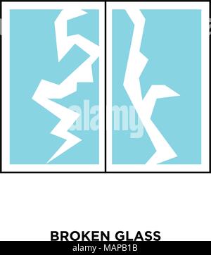 broken glass icon isolated on white background for your web, mobile and app design Stock Vector