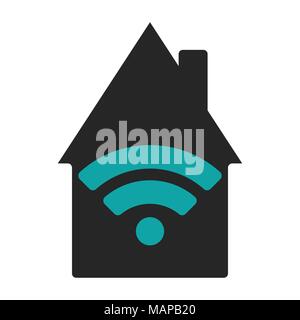 Wifi house. Flat Vector illustration on white background. Stock Vector