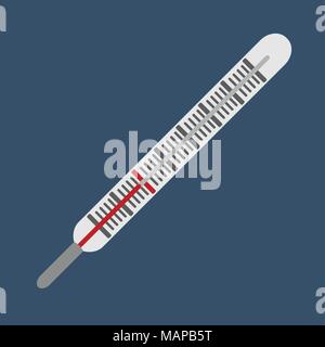 Thermometer. Medical object flat icon. Vector Illustration Stock Vector