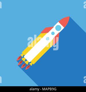 StartUp rocket icon. Business concept for web and ui design. Flat Vector illustration. Stock Vector
