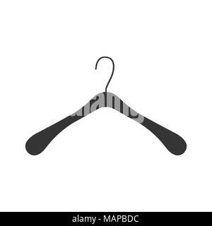 Clothes Hanger icon and sign. Flat Vector Illustration. Stock Vector