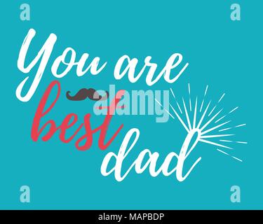 Happy Father's Day banner and giftcard. Best Dad Poster Sign on Background. Vector Illustration. Stock Vector