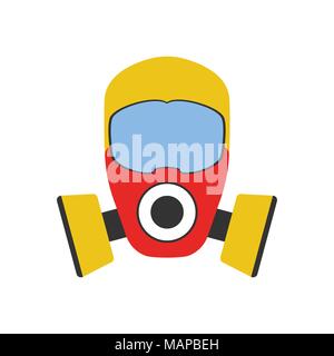 Gas Mask icon. Elements of the fire departament equipment icons. Vector Illustration. Stock Vector