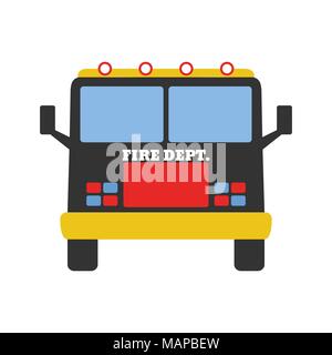 Fire car. Elements of the fire departament equipment icons. Vector Illustration. Stock Vector