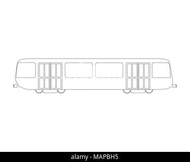 Metro flat icon and logo. Outline Vector illustration. Stock Vector