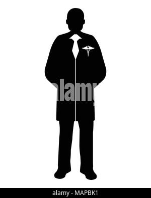 Doctor flat icon. Service 911. Silhouette Vector illustration. Stock Vector