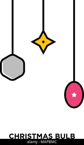 christmas bulb icon isolated on white background for your web, mobile and app design Stock Vector