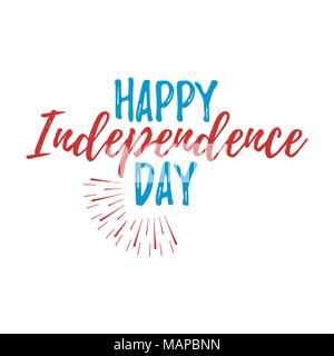 Happy Independence Day Greeting Card with Font. Vector illustration. Stock Vector