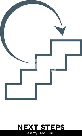 Steps icon isolated on white background for your design, next steps ...