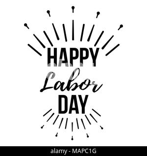 Happy Labor Day banner and giftcard. Labor Day Poster Sign on White Background. Vector Illustration. Stock Vector