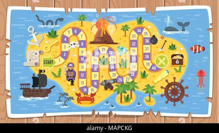 kids on ship and treasure map illustration stock vector image art alamy