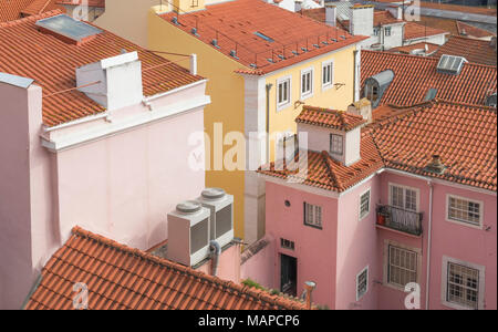 The historic Alfama neighbourhood district in the centre of Lisbon, Portugal. Stock Photo