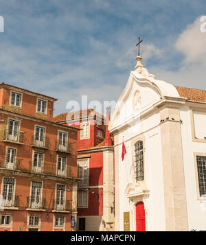 The historic Alfama neighbourhood district in the centre of Lisbon, Portugal. Stock Photo