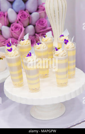 Wedding Dessert Pudding Cups Stock Photo