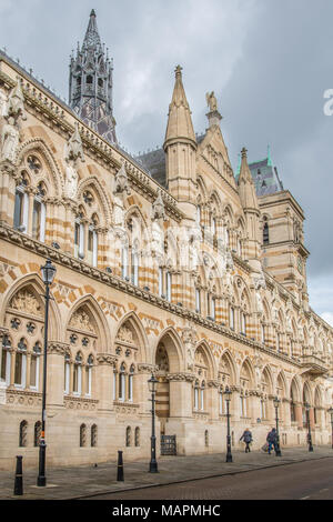 The Guildhall, a neo-gothic victorian building which is the headquarters of Northampton borough council, England. Stock Photo