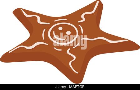 Gingerbread star icon, isometric style Stock Vector