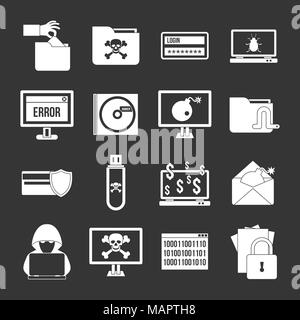 Criminal activity icons set grey vector Stock Vector