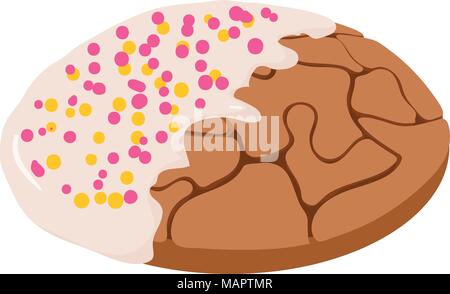 Half chocolate biscuit icon, isometric style Stock Vector