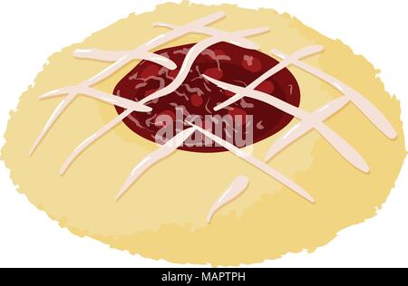 Raspberry biscuit icon, isometric style Stock Vector